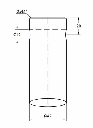 Punta forata per caricamento frontale ø 42mm lunghezza 980mm