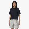 K-WAY T-Shirt donna in Cotone Donna A Taglio Boxy Blu Baby per Uso Quotidiano