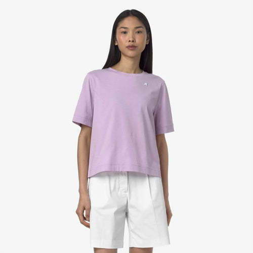 K-WAY T-Shirt donna in Cotone Donna A Taglio Boxy violet per Uso Quotidiano
