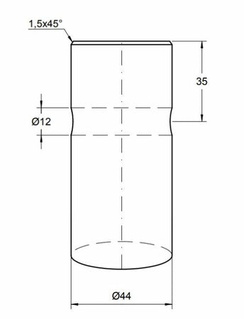 Punta forata per caricamento frontale ø 44mm lunghezza 980mm