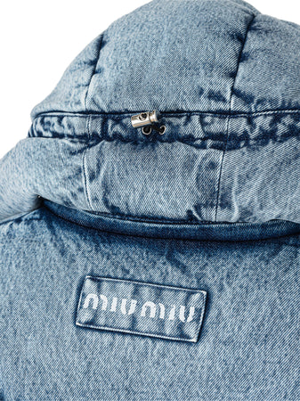 Miu Miu Piumino Puffy in Denim da donna