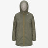 K-WAY Giacca Impermeabile Media capospalla Donna Reversibile Verde Beige sophie plus.2 reversible