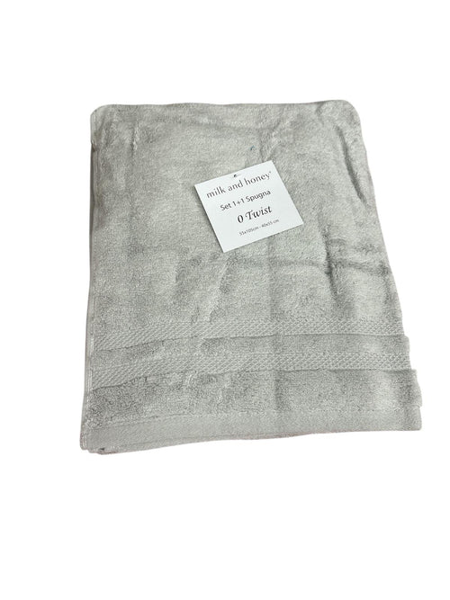 Set Asciugamani 1+1 Milk and Honey Twist in Spugna di Cotone – Made in Italy