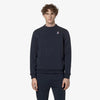 K-WAY felpa uomo Maglione in Cotone Fleece Leggero Unisex Blu per Uso Urbano Le vrai auguste poly cotton