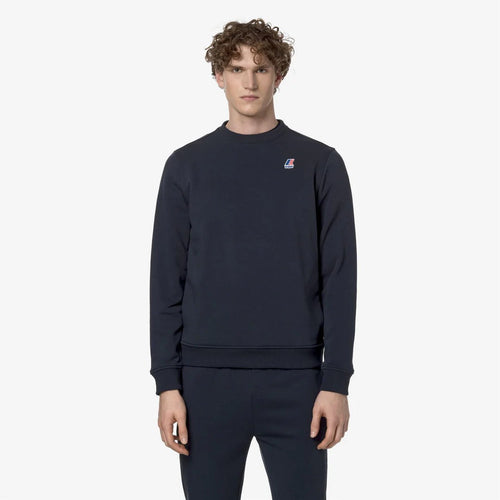 K-WAY felpa uomo Maglione in Cotone Fleece Leggero Unisex Blu per Uso Urbano Le vrai auguste poly cotton