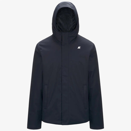 K-Way giacca uomo Jacko Twill Marmotta blu impermeabile con PrimaLoft