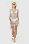 Kaftano a rete con frange | Verde Fashion