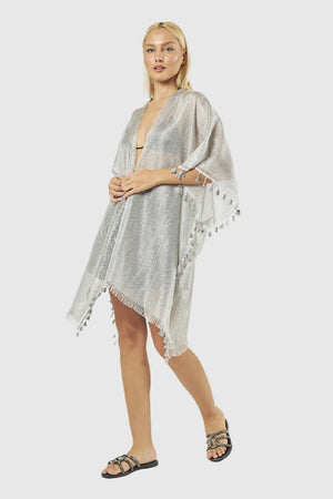 Kaftano Lurex con nappine | Verde Fashion