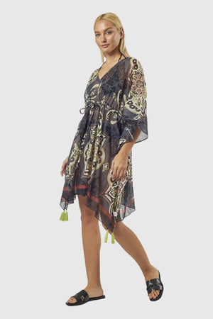 Kaftano stampa Paisley | Verde Fashion