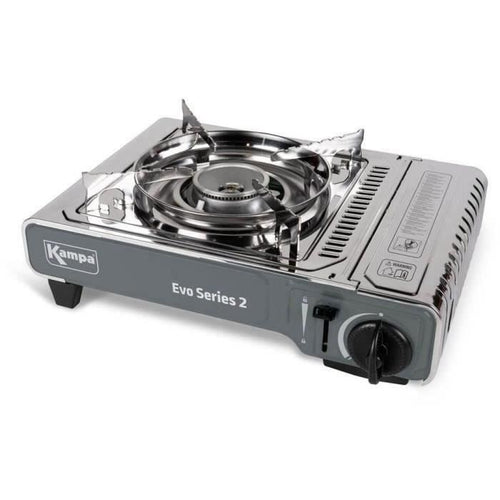 Fornello a cartuccia a gas - KAMPA - Evo 2 - 1 fuoco - Grigio