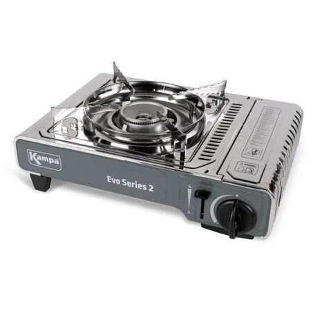 Fornello a cartuccia a gas - KAMPA - Evo 2 - 1 fuoco - Grigio