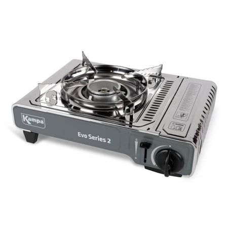 Fornello a cartuccia a gas - KAMPA - Evo 2 - 1 fuoco - Grigio