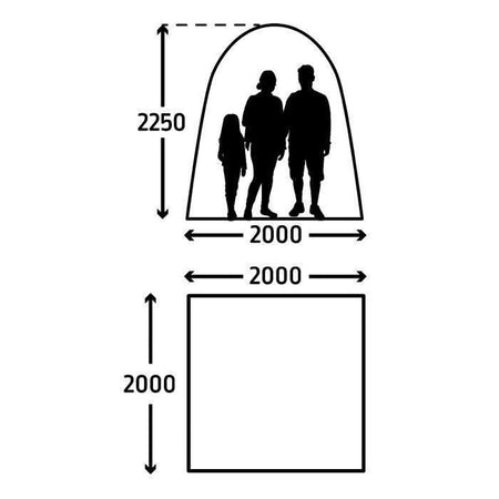Rifugio gonfiabile - KAMPA - AIR Shleter 200 - 2 x 2 m - Grigio e nero