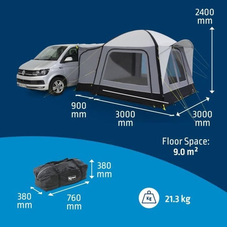 Tenda indipendente - KAMPA - Cross Air TC - Tessuto Polycotton, Air Frame, pavimento, tende oscuranti, pannello zanzariera