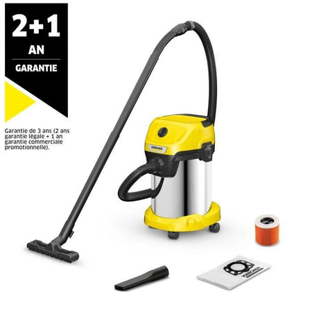 Aspiraliquidi e secchi KARCHER WD 3 S V-19/4/20 - Serbatoio in acciaio inox da 19 L - 1000W (funzione Blower)