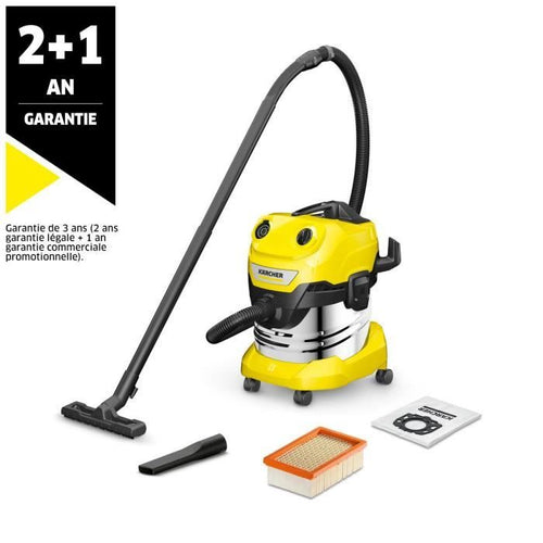 Aspiraliquidi KARCHER WD 4 PS V-20/5/22 - serbatoio in acciaio inox da 20 L - 1000W