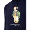 Ralph Lauren Felpa Uomo con Cappuccio Blu Big Polo Bear Felpa con Orsetto Grande Felpa Stampata Polsini a Coste