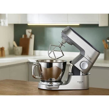 Kenwood KVC85.124SI - Robot pasticceria multifunzione Chef Baker - 2 ciotole 5L e 3,5L - 1200W - Bilancia integrata 6kg - Argento