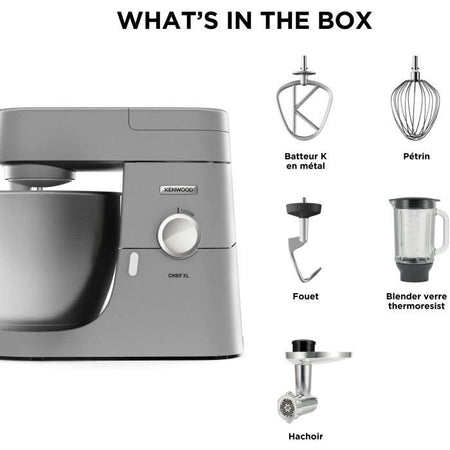KENWOOD KVL4170S Chef XL 6.7L Blender Robot da pasticceria + Metal Chopper - Colore argento