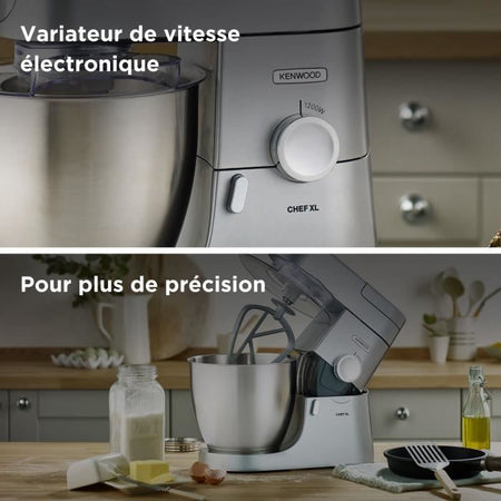 KENWOOD KVL4170S Chef XL 6.7L Blender Robot da pasticceria + Metal Chopper - Colore argento
