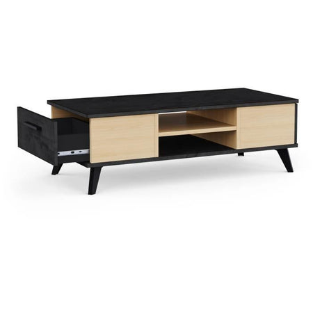 Tavolino da caffè - KENT - Rettangolare - Rovere / Sidewalk - 2 cassetti - 1 ripiano - Gambe - 106,6 x 50,1 x 35,2 cm