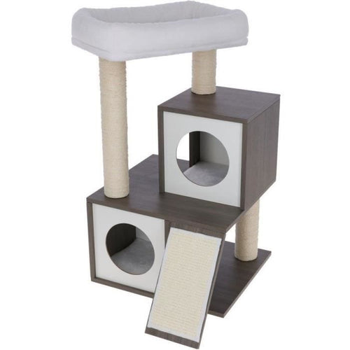KERBL - Albero per gatti FLAIR - 48x44x86cm - Bianco/Grigio - Sisal