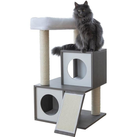 KERBL - Albero per gatti FLAIR - 48x44x86cm - Bianco/Grigio - Sisal
