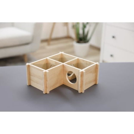 Rifugio per piccoli roditori - Kerbl - Modello a 3 camere - Beige - Tetto rimovibile - Facile da montare