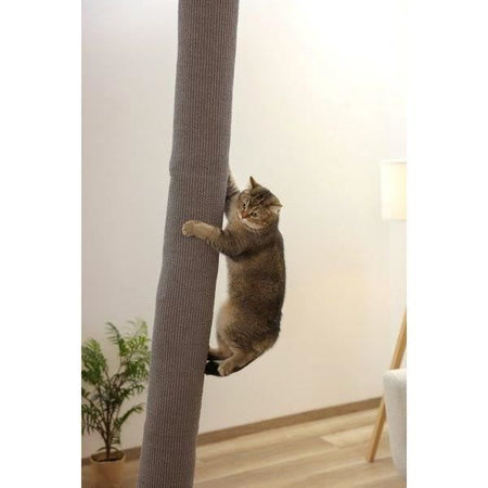 Sacco da arrampicata per gatti - KERBL - CLIMBER - 16 x 16 x 240 cm - Montaggio a soffitto - Grigio