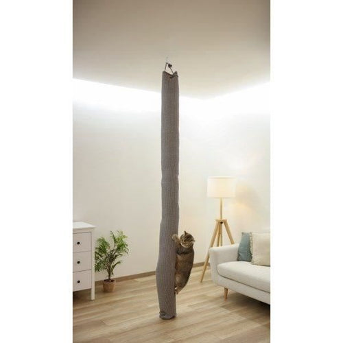 Sacco da arrampicata per gatti - KERBL - CLIMBER - 16 x 16 x 240 cm - Montaggio a soffitto - Grigio