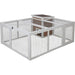 Recinto da esterno per piccoli animali - KERBL - 132 x 102 x 59 cm - Casa integrata - Rete metallica
