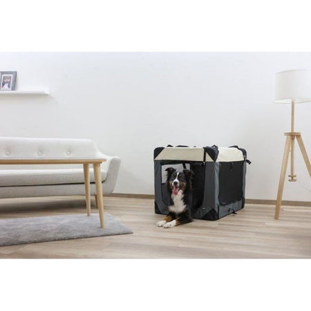 Scatola da trasporto - KERBL - Journey - 81 x 58 x 58 cm - Grigio / Beige