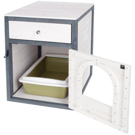 KERBL - Lettiera per gatti - 58 x 45 x 60 cm - IDA - Bianco/blu -