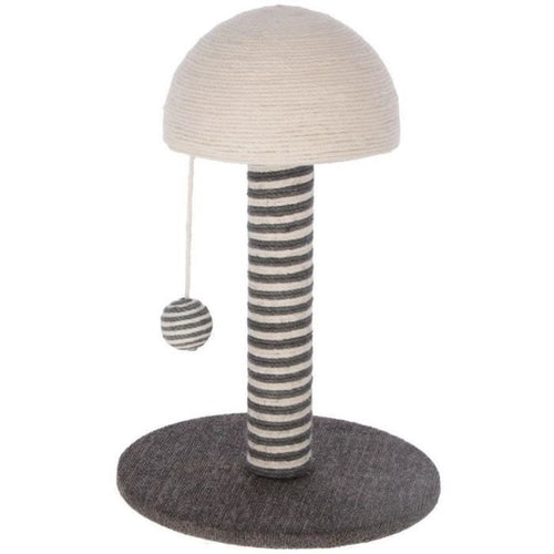 KERBL - Tiragraffi per gatti - Tronco 42 cm - FUNGHI - Grigio/bianco - Sisal - Base:  30 cm