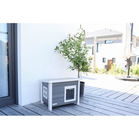 Casetta per gatti - KERBL - ECO Eli - Grigio / Bianco - 57 x 45 x 43 cm