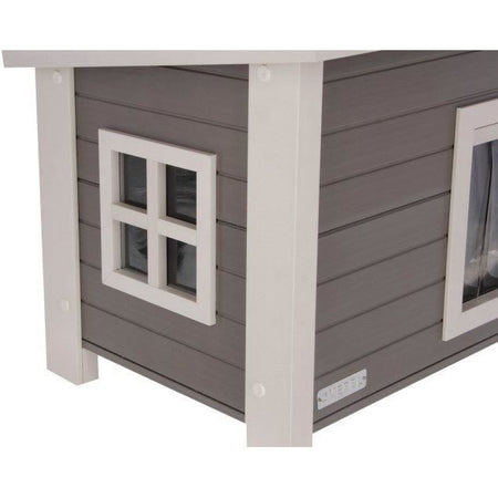Casetta per gatti - KERBL - ECO Eli - Grigio / Bianco - 57 x 45 x 43 cm