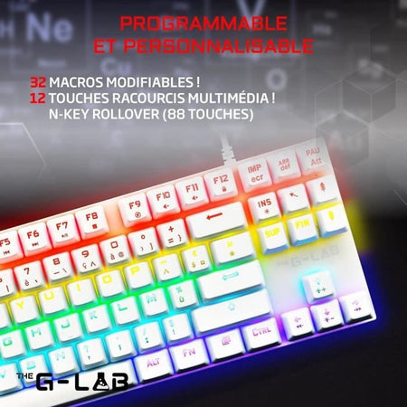 Tastiera giocatore - The G -lab - keyz -mercury -b/fr - meccanica - tkl - nero