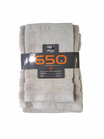 Set Asciugamani 1+1 Casa Matta 650GR  Spugna di Cotone