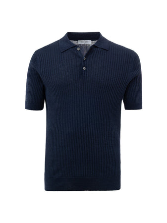 Gran Sasso Polo a Costine Blu da uomo