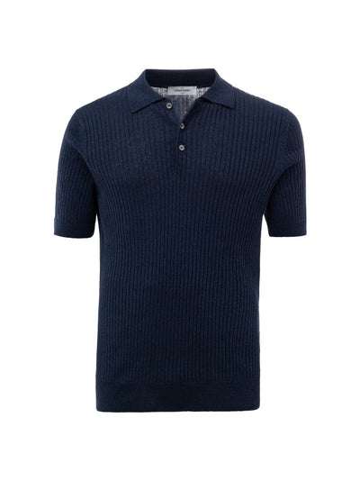 Gran Sasso Polo a Costine Blu da uomo