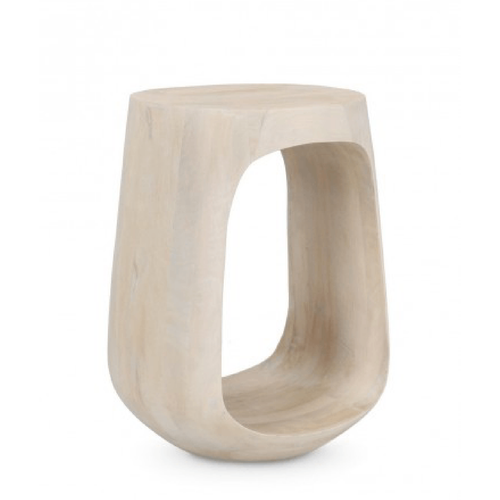 Tavolino lopez naturale, struttura in legno di mango, Ø 33 x  45 cm