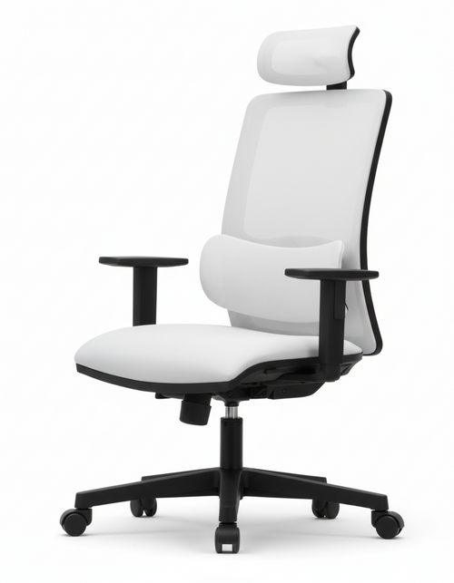 Poltrona ergonomica ufficio operativo su ruote con braccioli regolabili