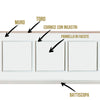 Kit 2ml di Boiserie in legno MASSICCIO (200x100cm) laccato bianco inclusi PANNELLI 60x60cm Eternal Parquet
