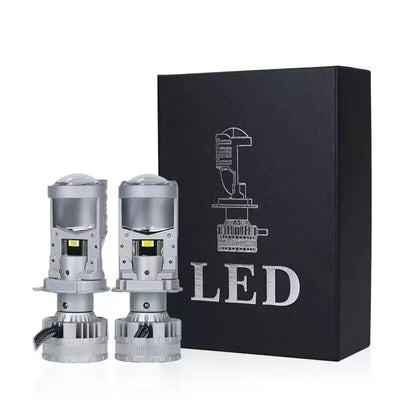 KIT LED H4 150W FARI LENTICOLARI 15000lm R8 9V-24V LENTE CANBUS LENS PROJECTOR AUTO MOTO