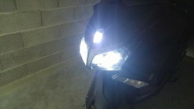 KIT LED H7 50W 9000 Lumen per Yamaha T-Max 500 2008-2012 + T10 Posizione 6000K – 2 Lampade SUPER SLIM Bianche ad Alta Luminosità