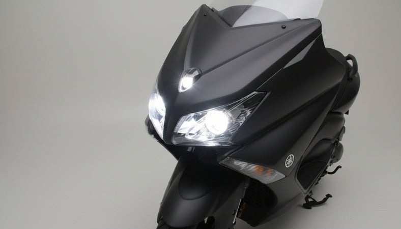 KIT LED H7 50W 9000 Lumen per Yamaha T-Max 500 2008-2012 + T10 Posizione 6000K – 2 Lampade SUPER SLIM Bianche ad Alta Luminosità