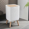 Pattumiera da bagno da terra con spinta - MALMO SQUARE - KITCHEN MOVE - 10L - Legno design