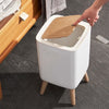 Pattumiera da bagno da terra con spinta - MALMO SQUARE - KITCHEN MOVE - 10L - Legno design