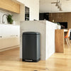 Pattumiera da cucina a pedale - GREENWICH - KITCHEN MOVE - 40L - Design - Grigio opaco in acciaio inox