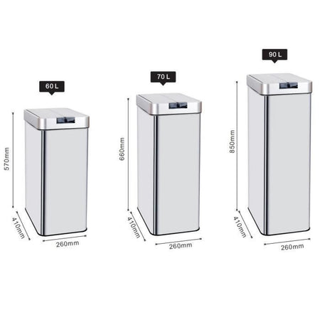 CUCINA MOVE Pattumiera automatica SILVERLAKE - 70L - Acciaio inox con reggette